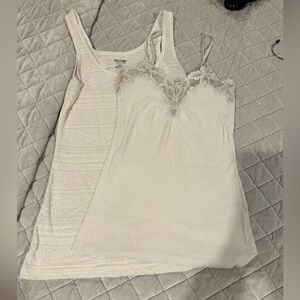 Mossimo Supply Co. White Camisole Set with Lace Detail